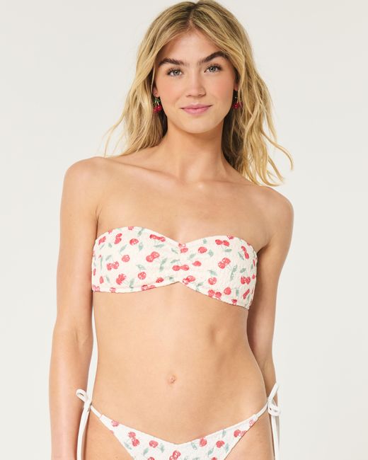 Hollister Pink Crochet-style Bandeau Bikini Top