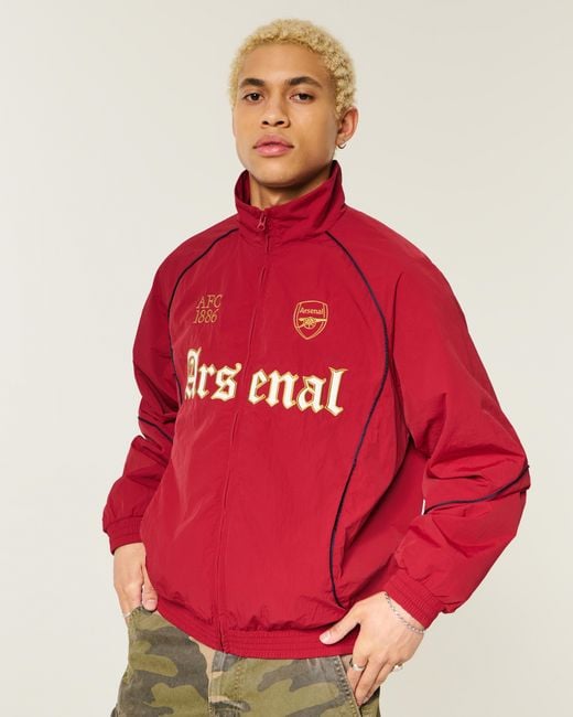 Hollister Red Arsenal F.c. Graphic Mock-neck Jacket for men