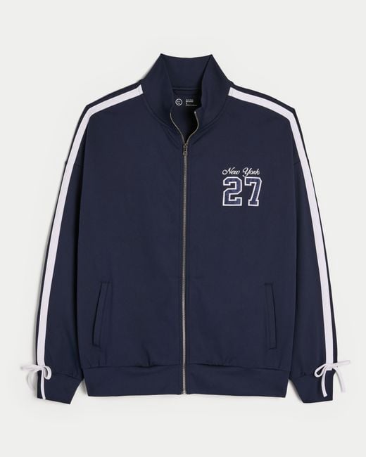 Hollister Blue Gilly Hicks Active Recharge New York Graphic Track Jacket