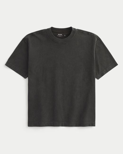 Hollister Black Heavyweight Boxy Crew T-shirt for men