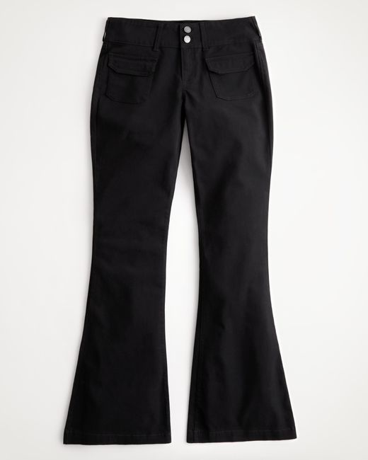 Hollister Curvy Low-rise Y2k Utility Flare Pants in Black | Lyst UK