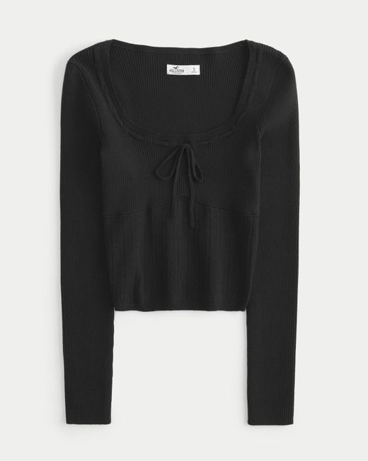 Hollister Black Textured Scoop Sweater