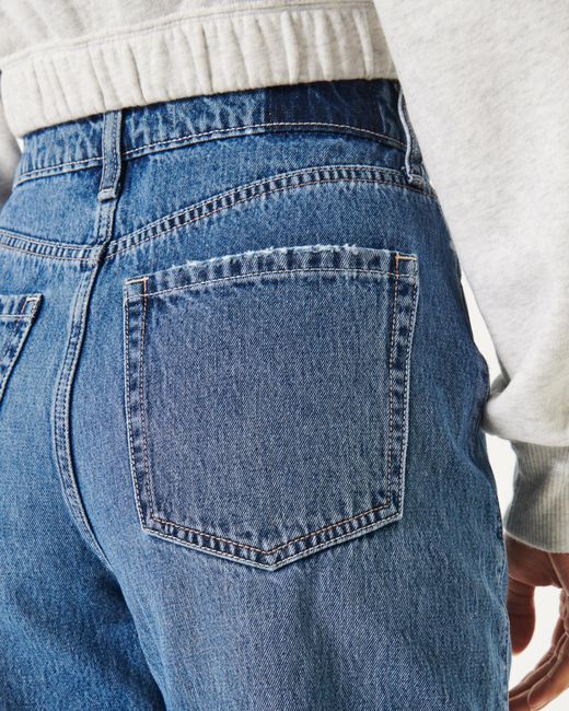 Hollister Blue Ultra High-rise Medium Wash Baggy Jeans