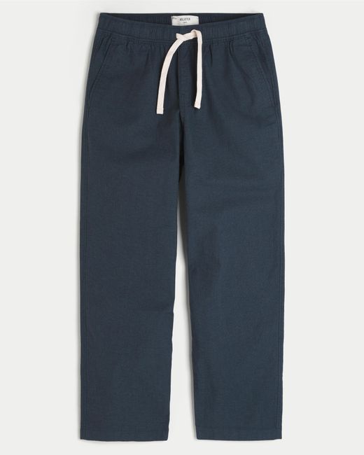 Hollister Blue Linen-blend Loose Pull-on Pants for men