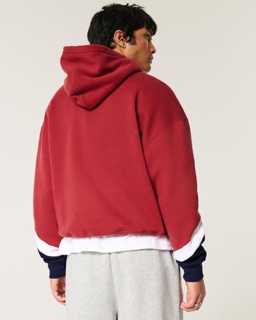 Hollister Red Boxy Jeff Gordon Nascar Graphic Hoodie for men