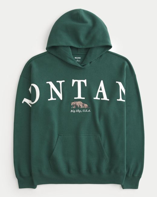 Hollister Oversized Montana Graphic Hoodie in Green Lyst UK