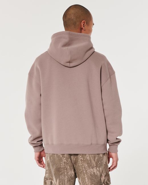 Hollister Brown Boxy Hoodie for men