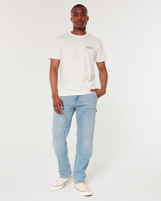 Hollister White Relaxed Bahamas Racing Graphic Tee for men