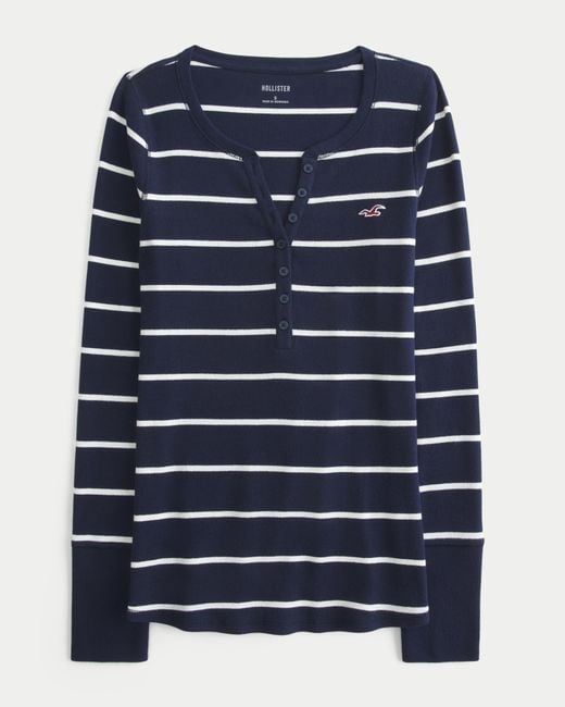 Hollister Blue Long-sleeve Icon Henley