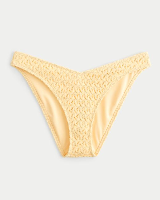 Hollister Yellow High-leg Crochet-style Cheeky Bikini Bottom