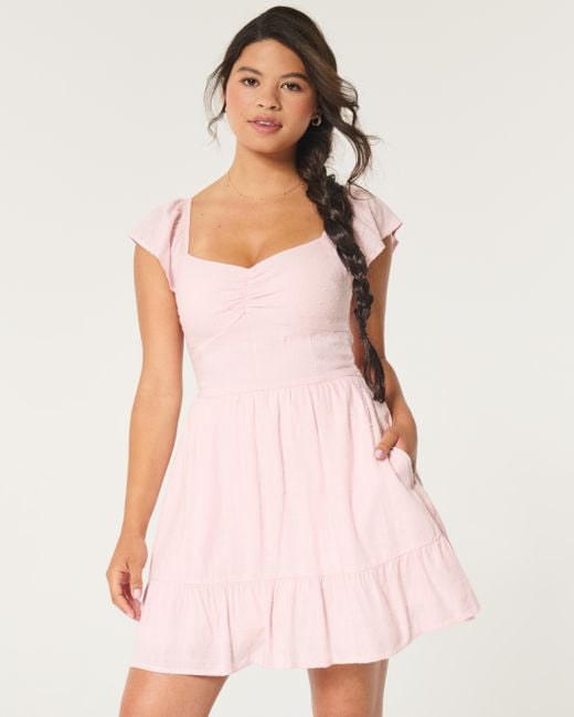 Hollister Short-sleeve Cinch Bust Skort Dress in Pink | Lyst UK Hollister Short-sleeve Cinch Bust Skort Dress in Pink | Lyst UK