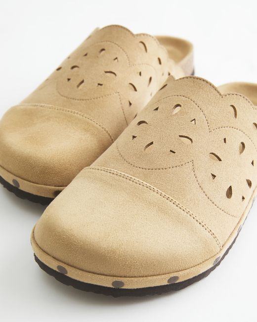 Hollister Natural Eyelet Slipper Sandals