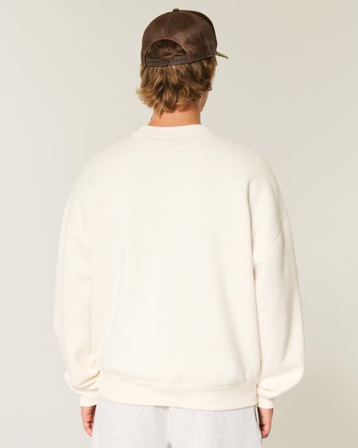 Hollister White Baggy Cinch Tom And Jerry Graphic Crew Sweatshirt for men