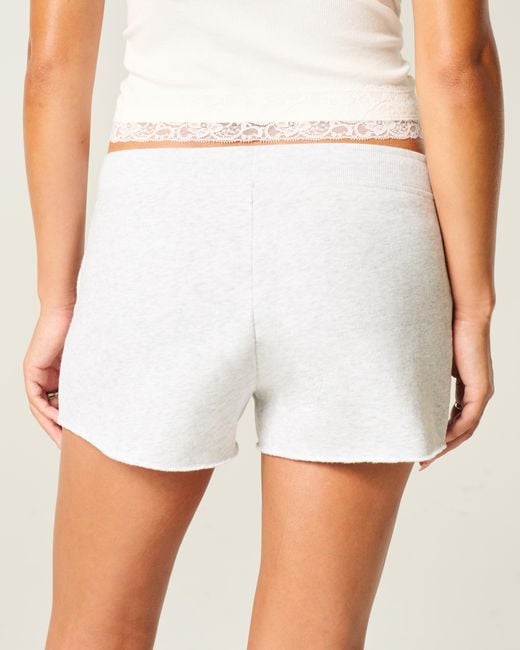 Hollister White Fleece Mini Short