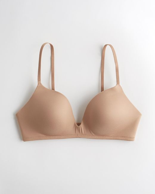Hollister Natural Gilly Hicks Bare Comfort Wireless Lightly Lined Plunge Bra