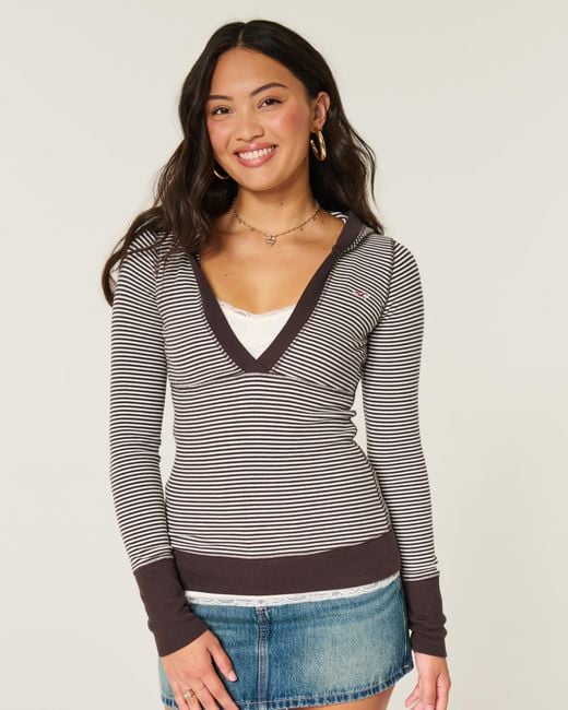 Hollister Gray Knit Icon Hoodie