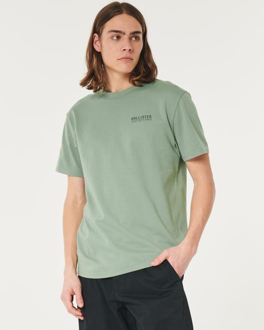 Hollister Green Relaxed Logo Cooling Tee for men