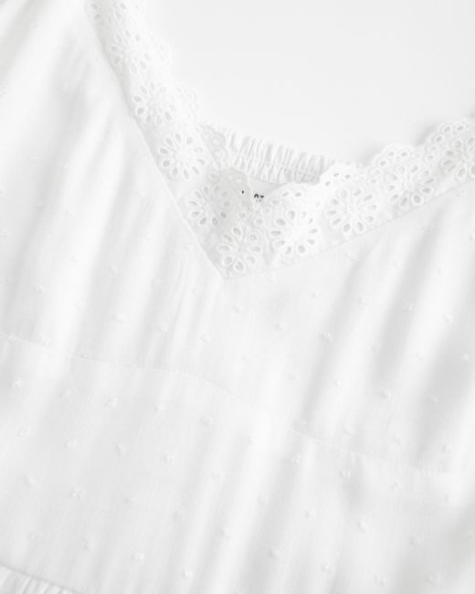 Hollister White Short-sleeve Midi Dress