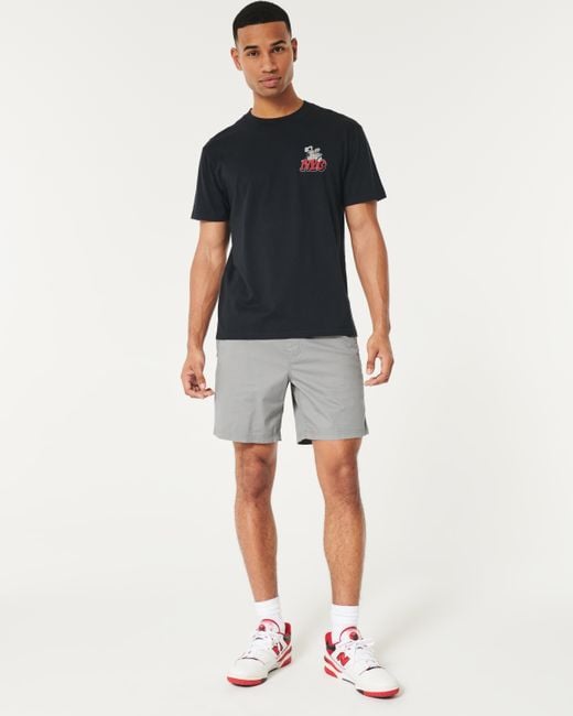 Hollister Pull-On Shorts aus Twill 18 cm in Gray für Herren