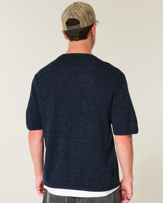 Hollister Blue Crew Sweater T-shirt for men