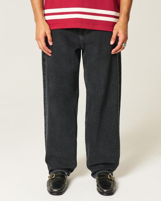 Hollister Blue Washed Black Skater Baggy Jeans for men
