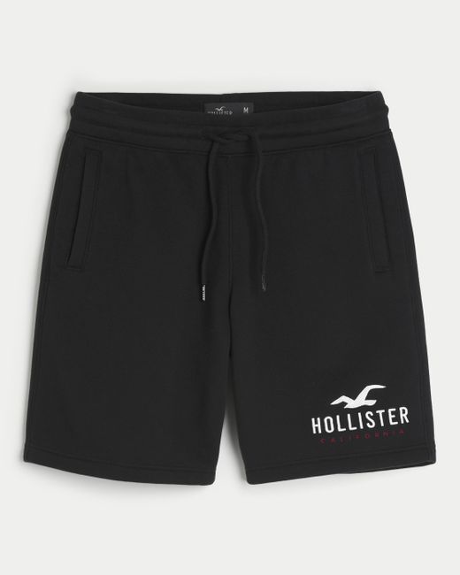 Hollister Black Fleece Logo Shorts 9" for men