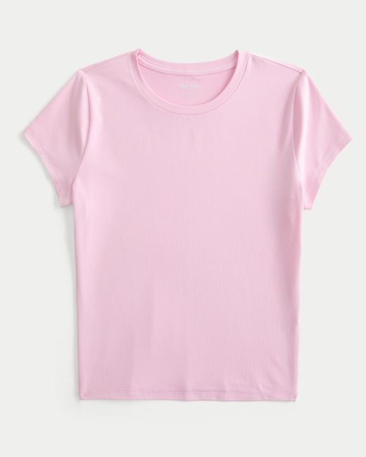 Hollister Pink Soft Stretch Seamless Fabric Baby Tee