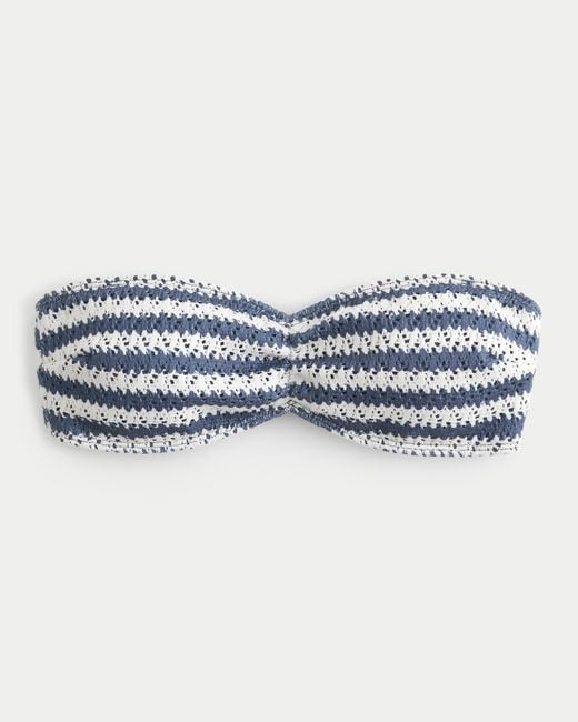 Hollister Blue Crochet-style Bandeau Bikini Top