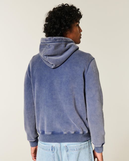 Hollister Blue Logo Graphic Hoodie for men