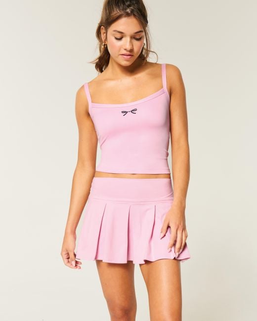 Hollister Pink Gilly Hicks Active Drop-waist Pleated Skortie
