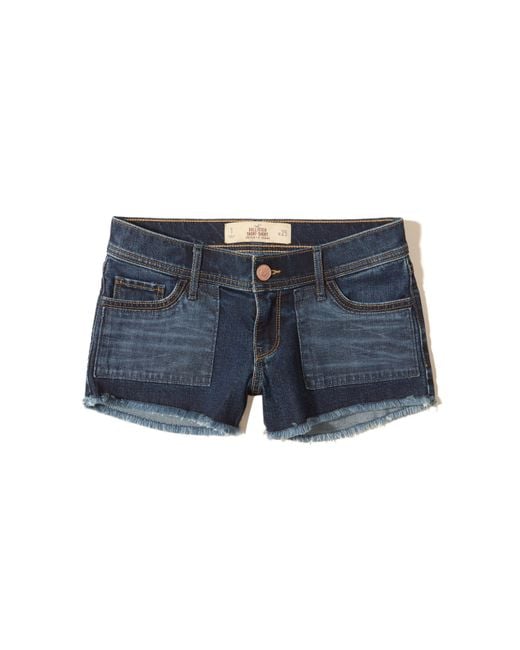 Hollister Blue Low-rise Denim Short-shorts