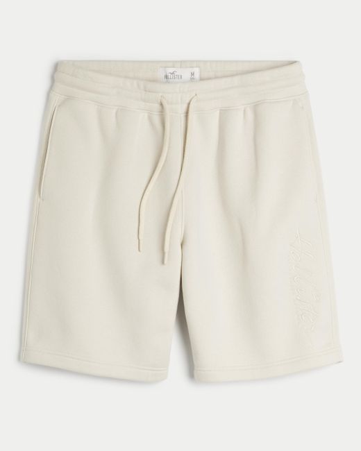 Hollister Fleece-Shorts mit Logografik, 23 cm in Natural für Herren