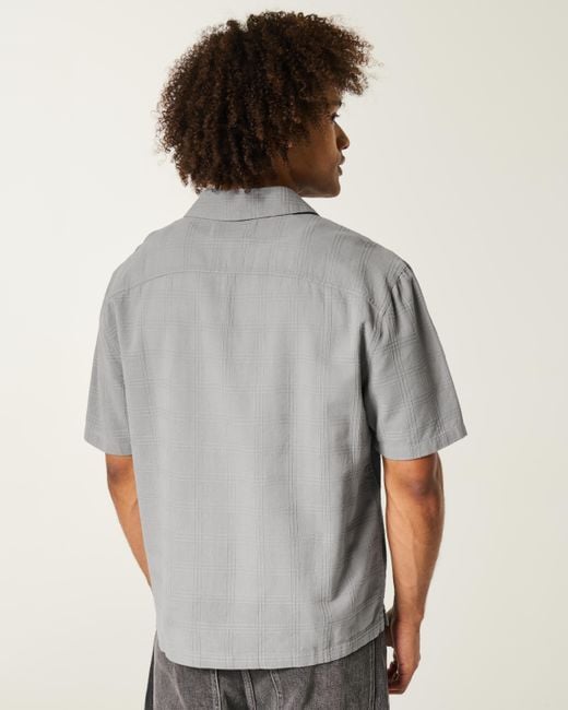 Hollister Gray Boxy Textural Short-sleeve Shirt for men