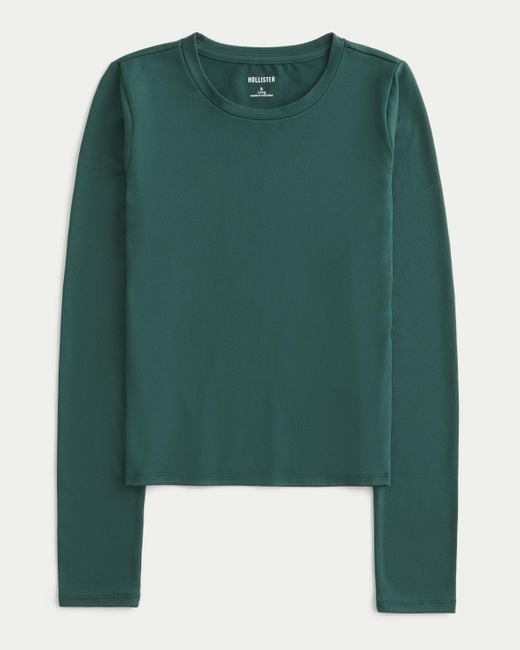 Hollywood Star Women's Long Sleeve Crewneck Top - Soft Stretchy Teal Tee In Large