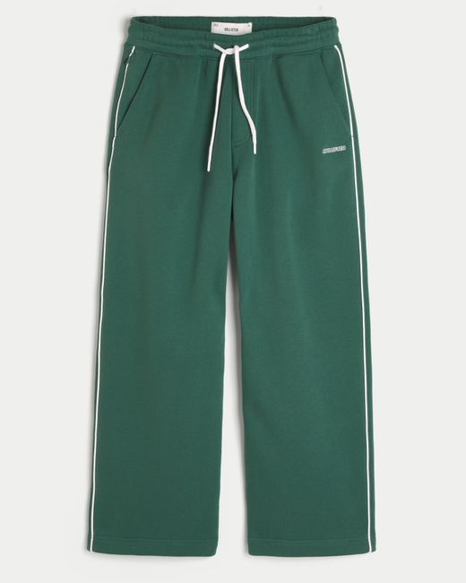 Hollister Green Logo Super Baggy Sweatpants for men