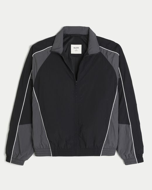 Hollister Black Zip-up Windbreaker Jacket for men