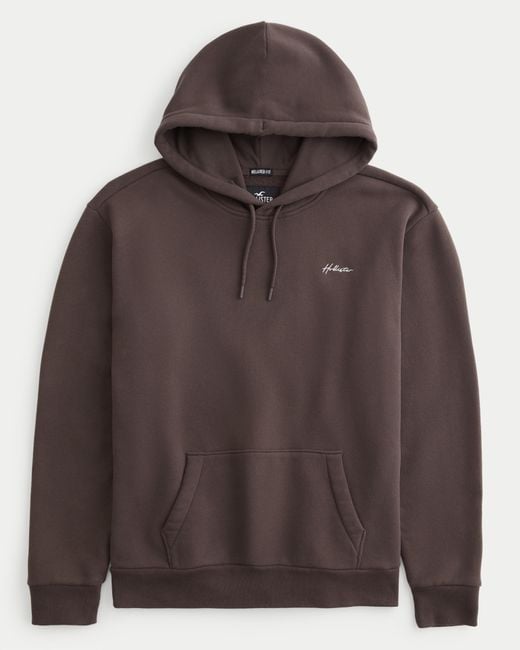 Hollister Brown Hollister Feel Good Signature Hoodie for men