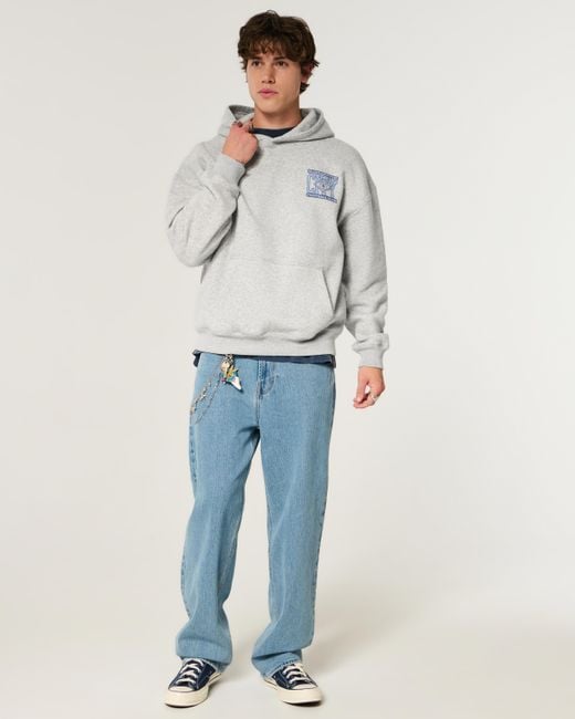 Hollister Gray Manchester City F.c. Graphic Hoodie for men