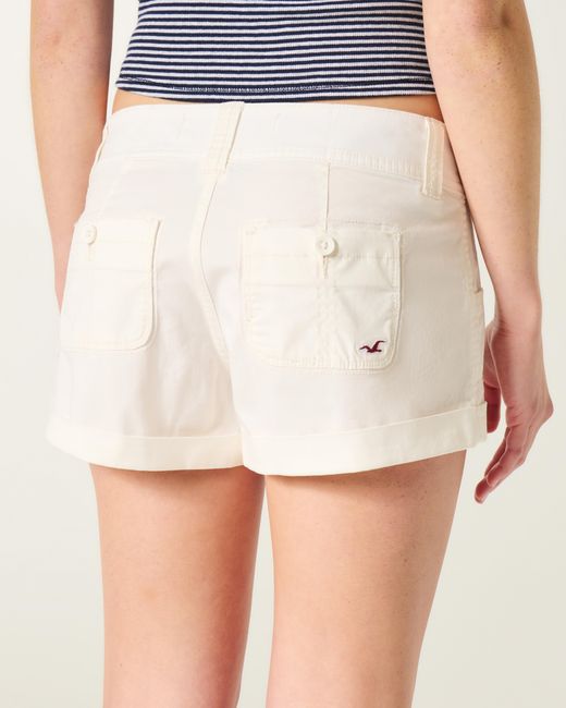 Hollister Natural Twill Utility Mini Shorts
