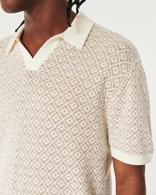 Hollister Natural Pattern Sweater Polo for men