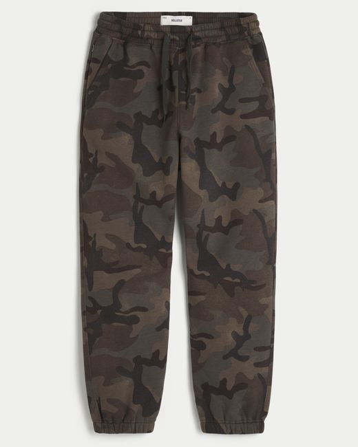 Hollister Gray Camo Baggy Cinch Sweatpants for men