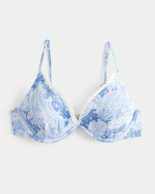 Hollister Blue Stitched Trim Underwire Bikini Top