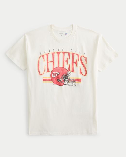 Hollister White Tee in Oversized Fit mit Kansas City Chiefs-Grafik