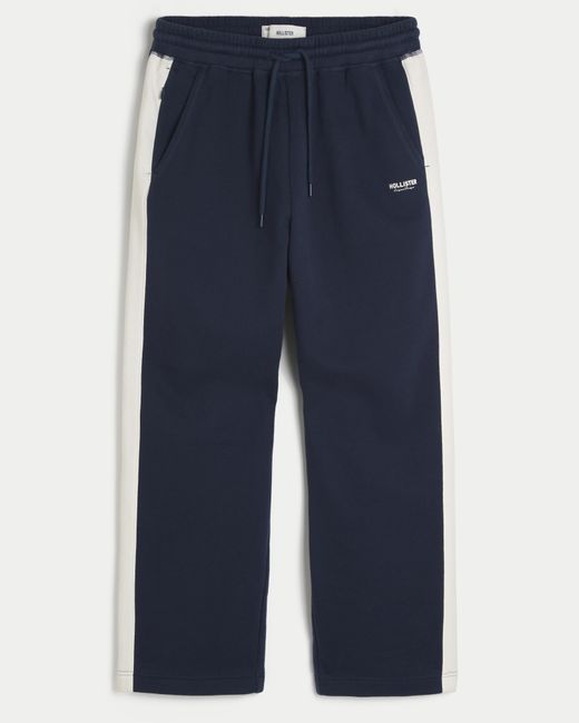 Hollister Blue Baggy Logo Sweatpants for men
