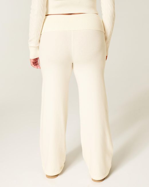 Hollister Natural Gilly Hicks Sweater-knit Foldover Straight Pants
