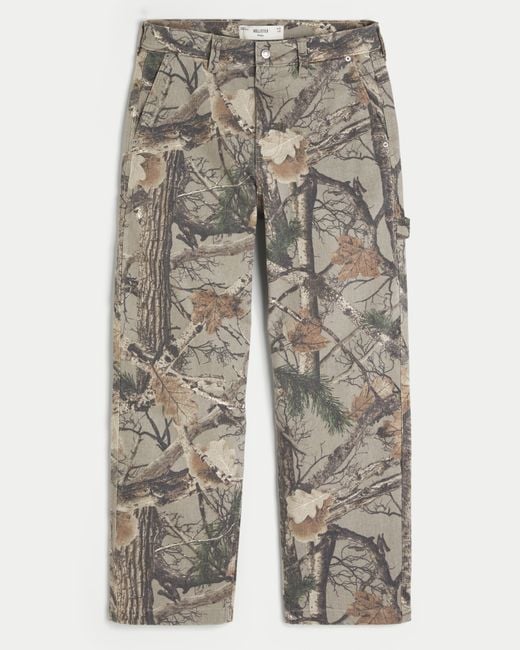 Hollister Gray Camo Baggy Painter Jeans for men