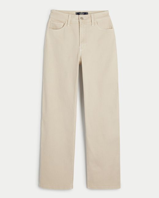 Hollister Natural Ultra High-rise Cream Dad Jeans