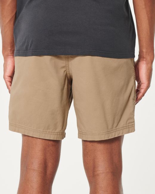 Hollister Natural Twill Pull-on Shorts 7" for men