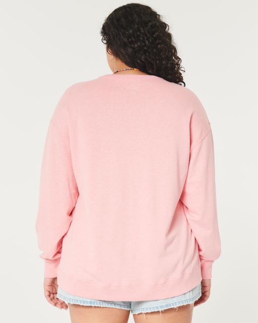 Hollister Pink Oversized Saint-tropez France Graphic Terry Sweatshirt