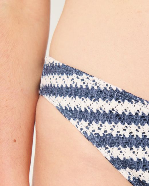 Hollister Blue High-leg Crochet-style Cheeky Bikini Bottom